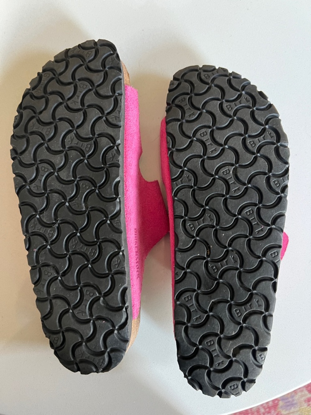 Birkenstock Pink Suede Double Buckle Sandals - Picture 2 of 5